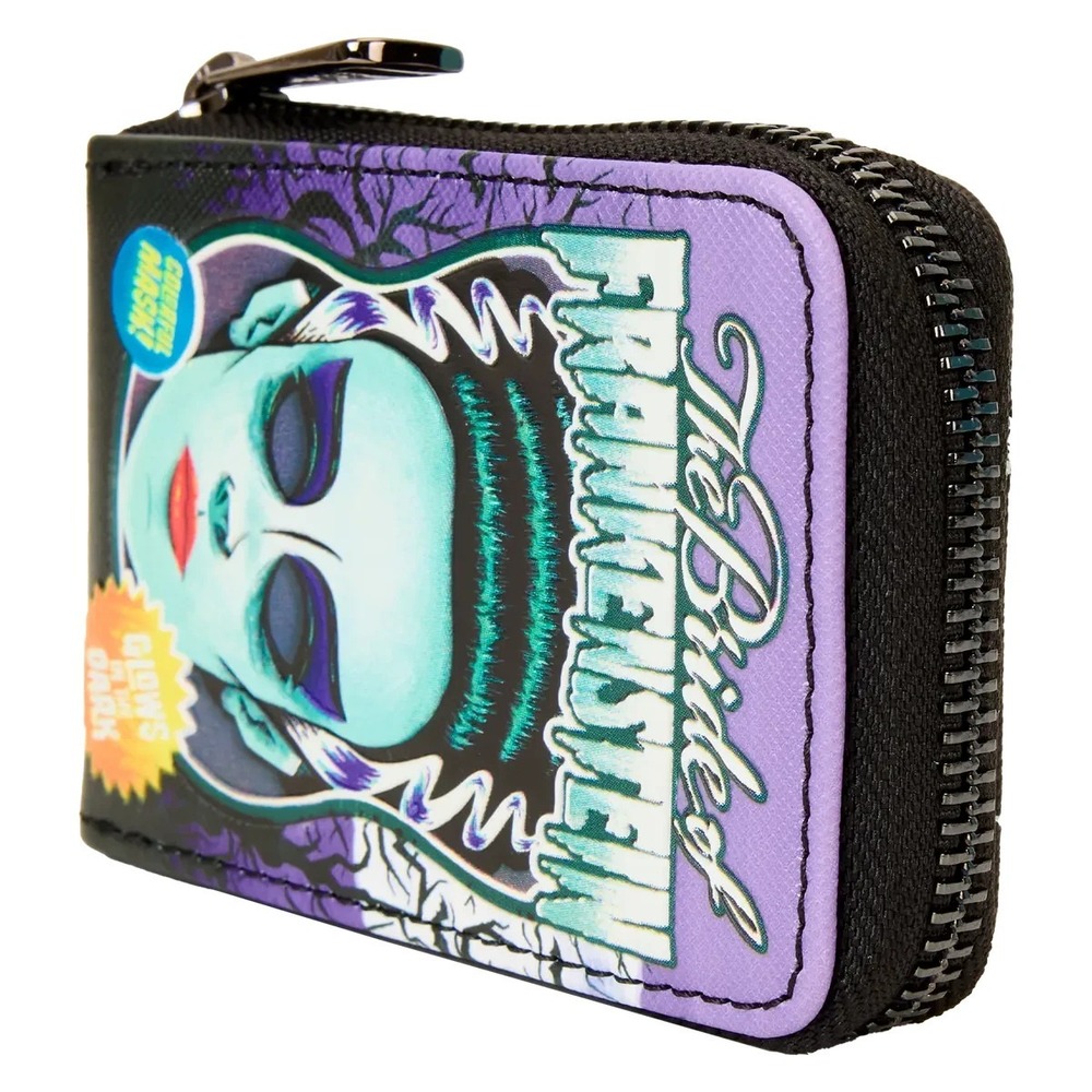 Bride of Frankenstein Universal Monsters Mask Glow Accordion Zip Around Wallet - Picture 5 of 5